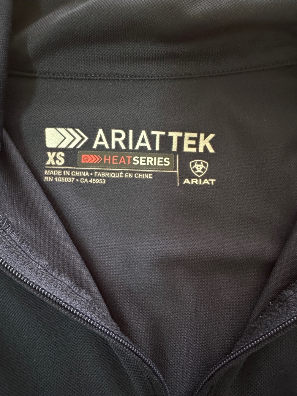 Ariat Tek Women's Dark Navy Quarter-Zip Performance Top Pullover XS Heat Series - Picture 6 of 8